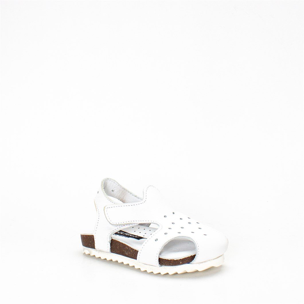 Beyaz Bebek Deri Sandalet 213 40300-16522 | Celal Gültekin