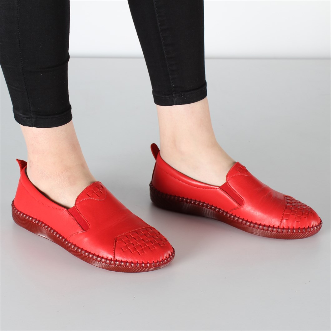 Kırmızı Kadın Deri Ayakkabı 383 20900-16525 | Celal Gültekin