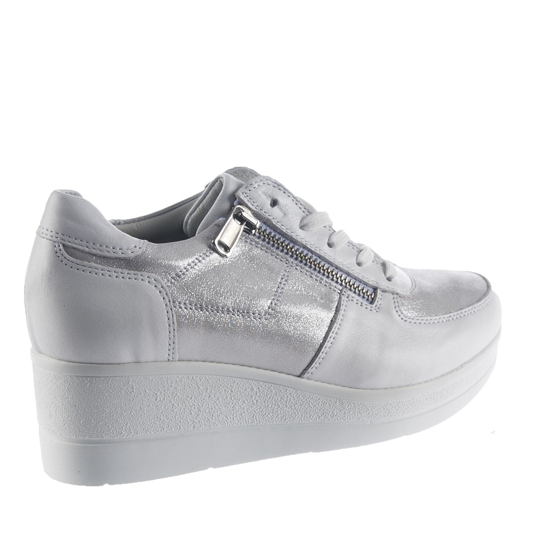 Beyaz Gümüş Dolgu Topuk Kadın Deri Ayakkabı 115 162-18546 | Celal Gültekin