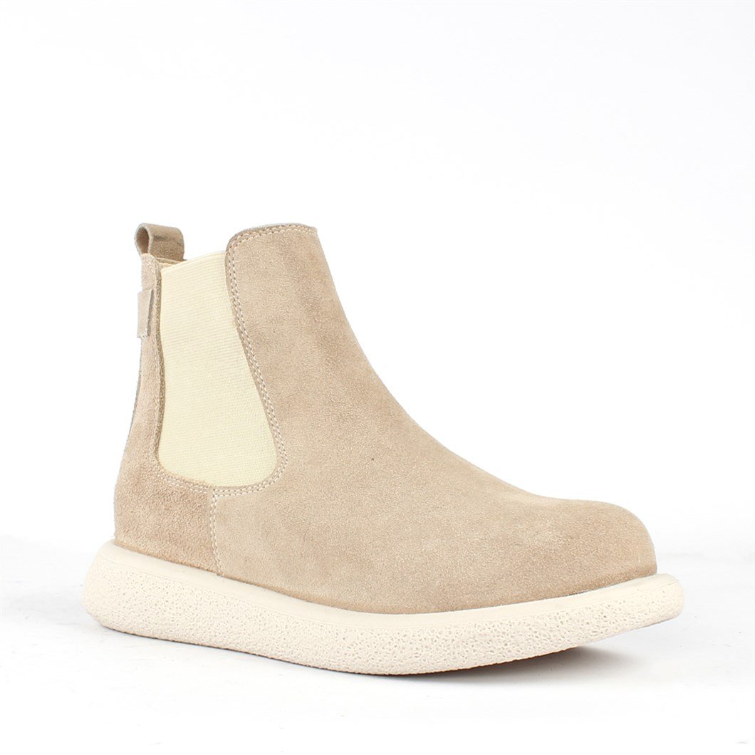Women Leather Boots Beige Suede 687 21912 17192