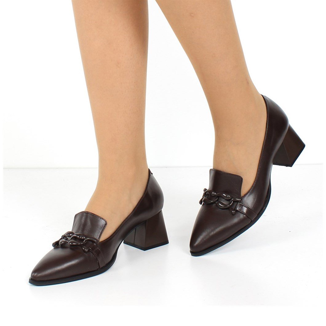 Kahverengi Deri Ayakkabı Klasik Kadın 603 20814-16512 | Celal Gültekin