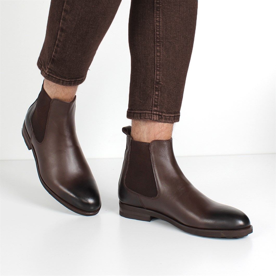 Men Leather Boots Brown 675 115-16512 | Celal Gültekin