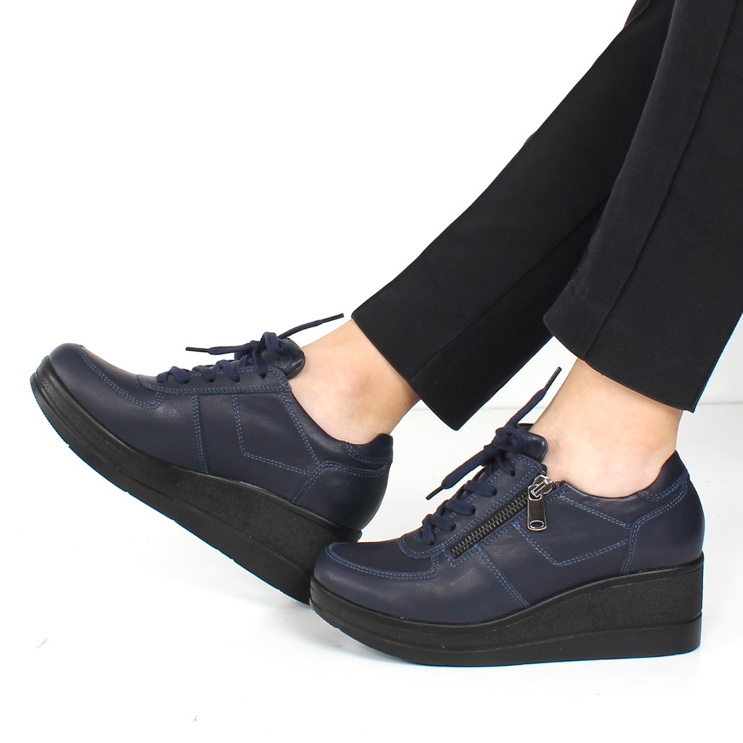 Women Wedge Heeled Shoes Navy blue 115 162-16536 | Celal Gültekin
