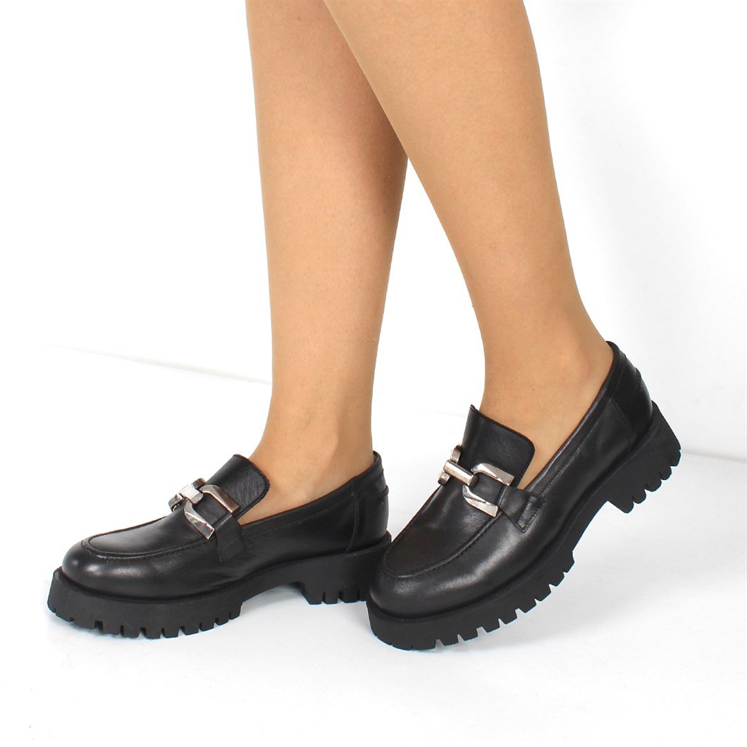 Women Leather Shoe Black 383 20954-1