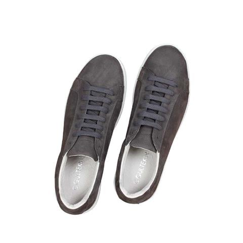 Celal Gültekin Erkek Gri Bağcıklı Kalın Tabanlı Nubuk Deri Sneaker