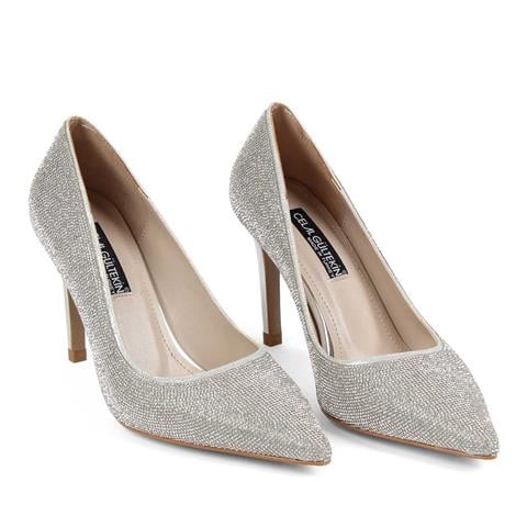 Celal Gültekin Kadın Lame Taşlı İnce Topuklu Stiletto