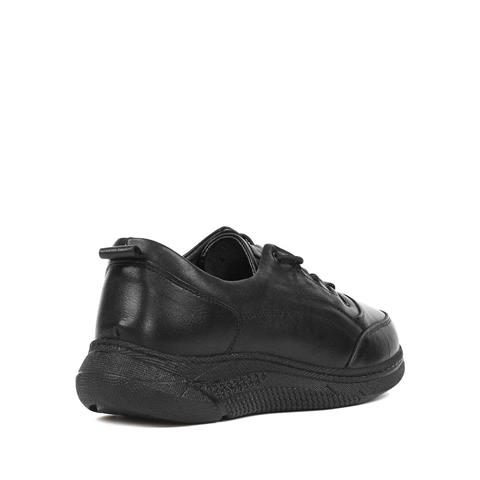Celal Gültekin Kadın Siyah Kalın Tabanlı Deri Sneaker