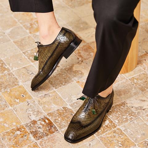 Men Leather Shoe Green 552 036-16526 | Celal Gültekin