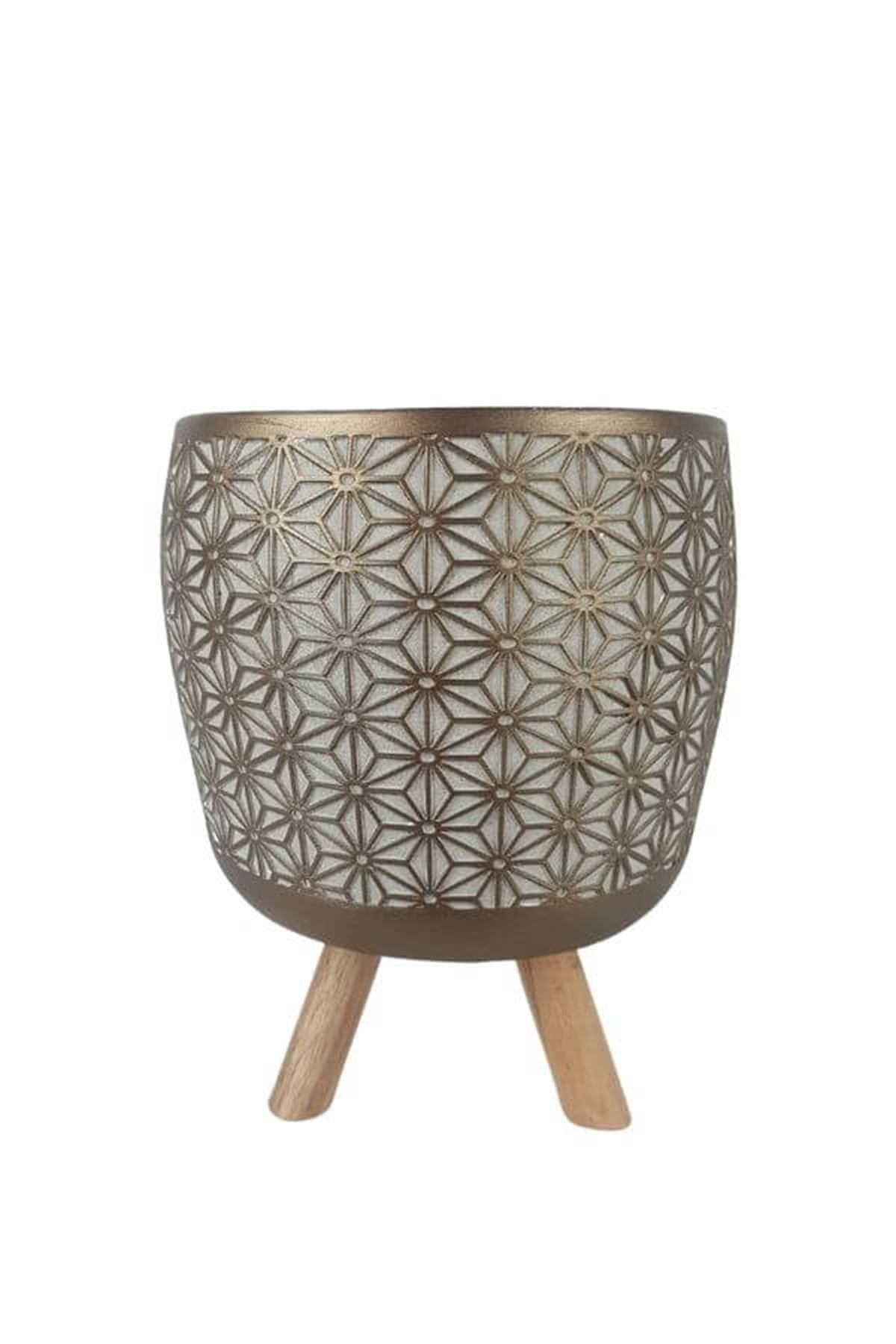 Motifli Gold Saksılar | Saksılar