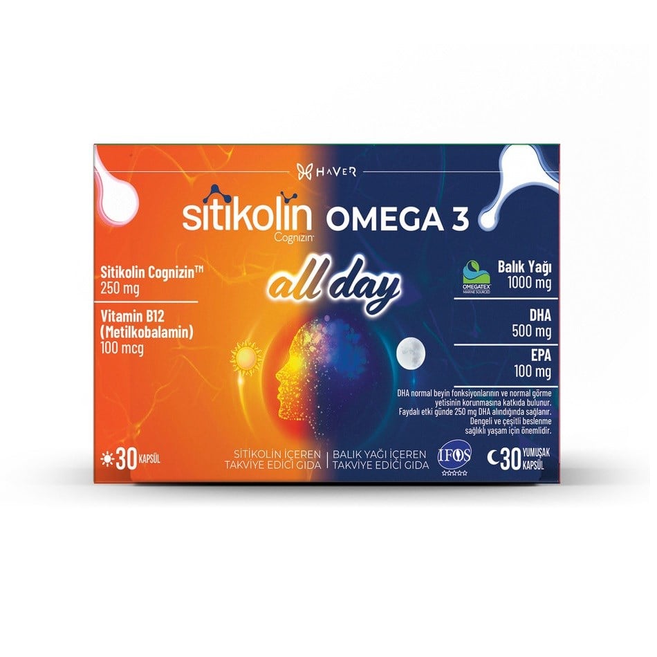  Haver Sitikolin Omega 3 All Day 60 Kapsül