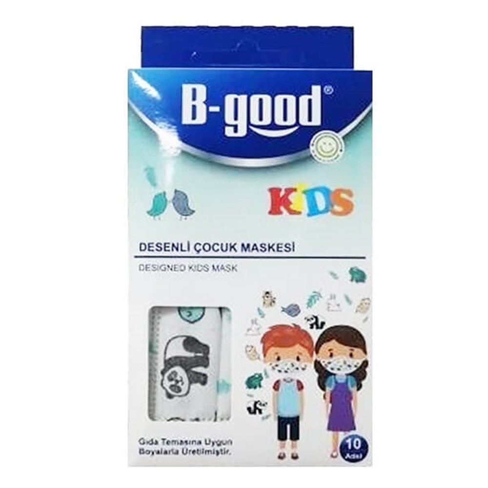 B-good Kids Desenli Çocuk Maskesi 10 Adet