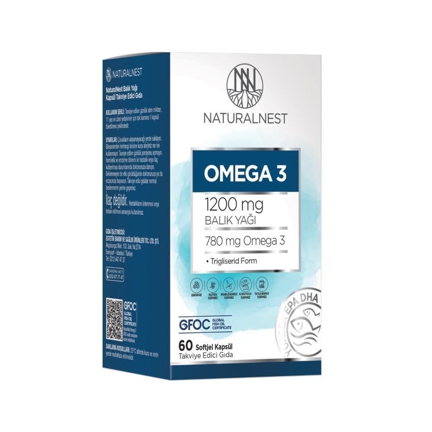 Naturalnest Omega 3 1200 mg Balık Yağı 60 Softjel Kapsül