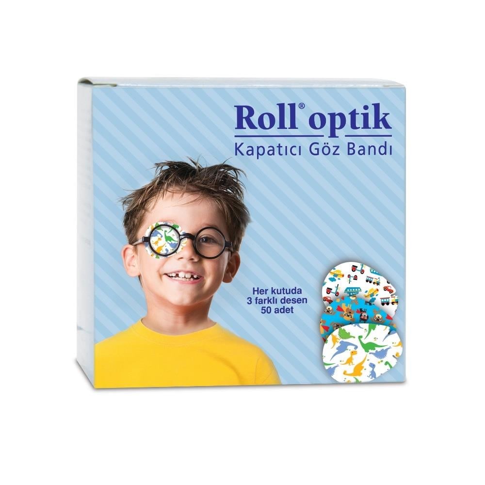 Roll Optik Desenli Kapatıcı Göz Bandı 50 Adet / Erkek