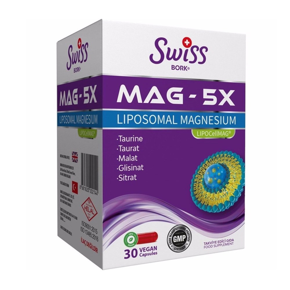 Swiss Bork Mag-5X Liposomal Magnesium 30 Kapsül