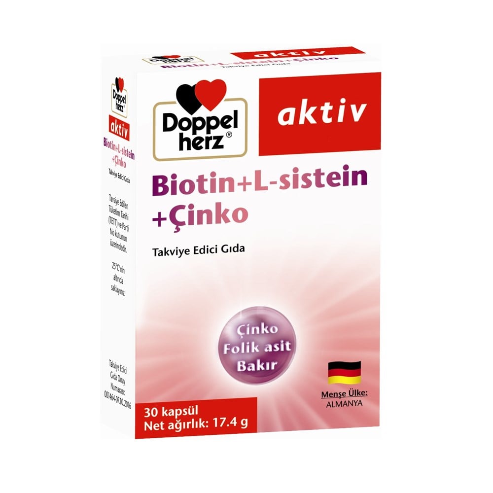 Doppelherz Aktiv Biotin+L-sistein+Çinko 30 Kapsül