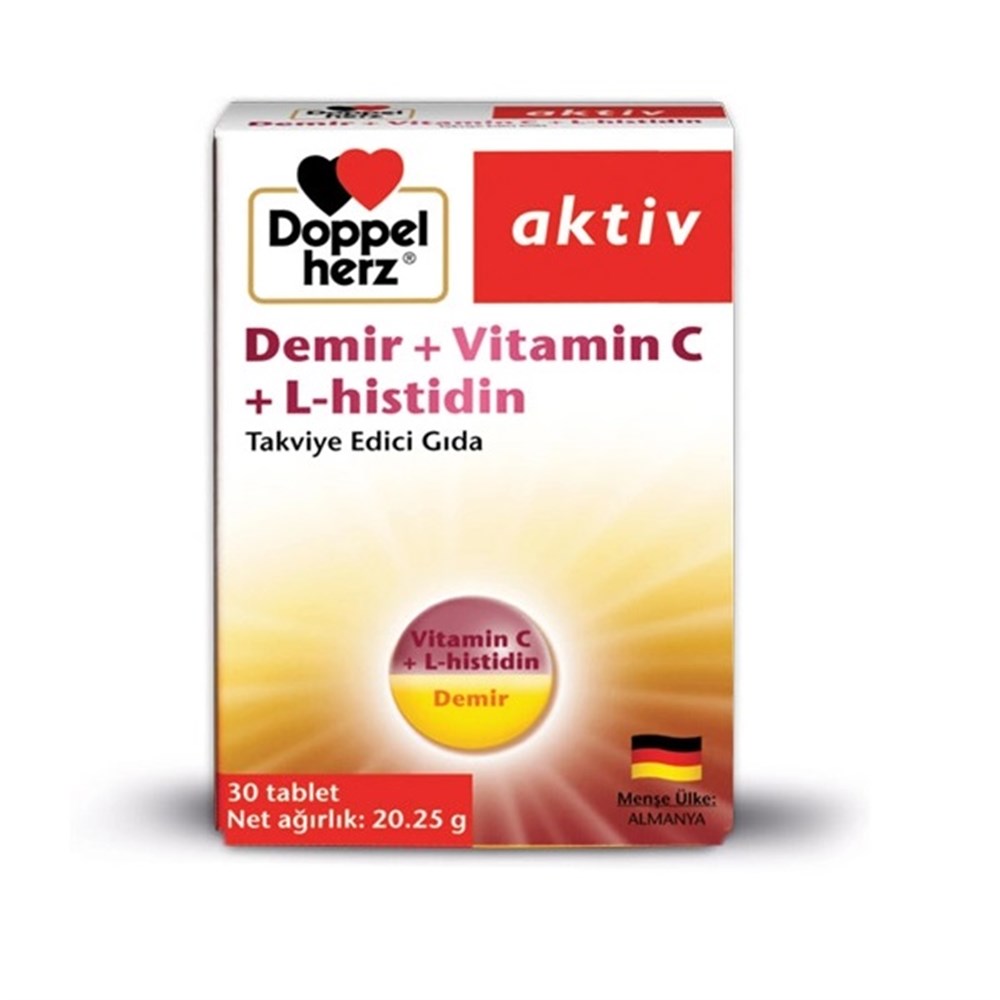 Doppelherz Aktiv Demir + Vitamin C + L-histidin 30 Tablet
