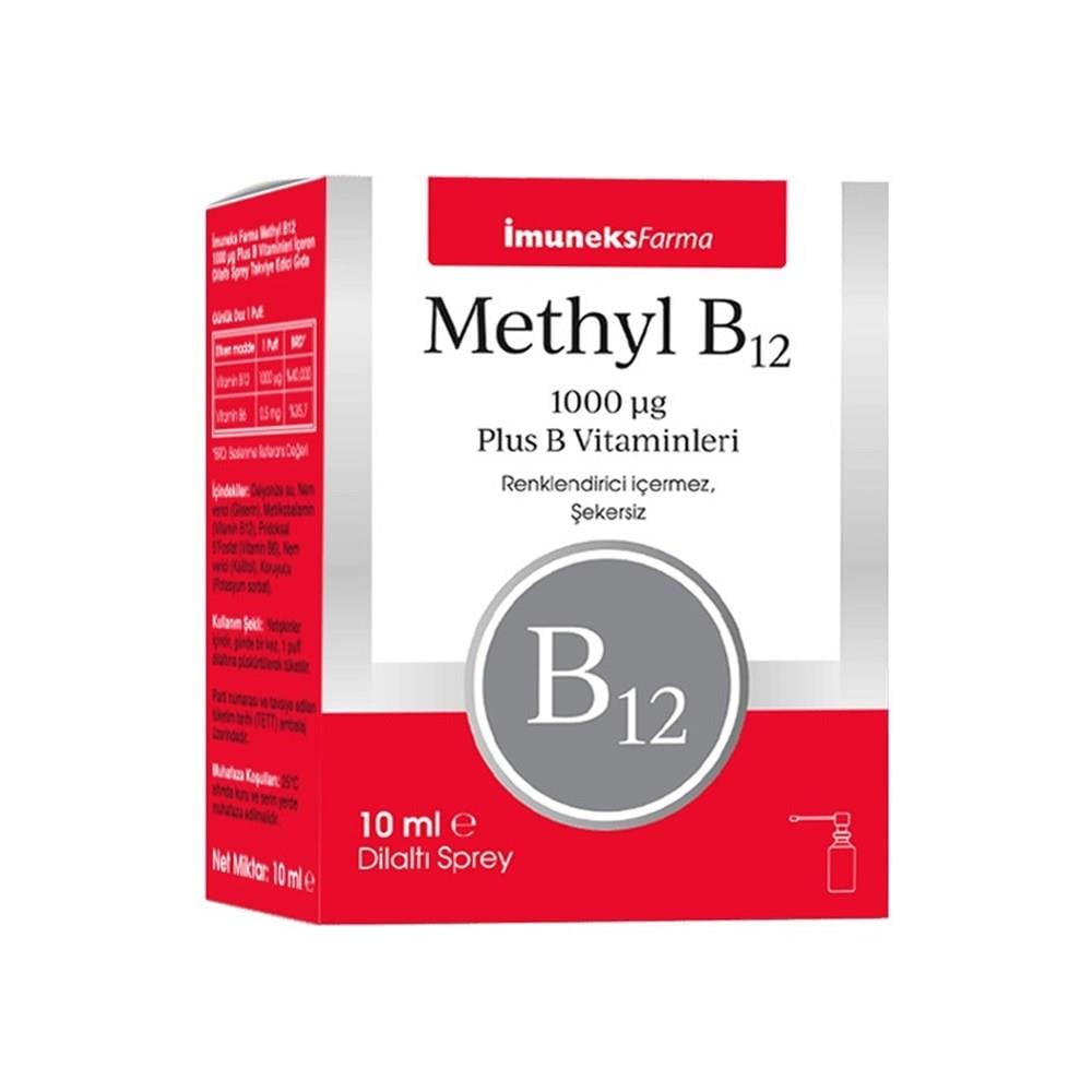 İmuneks Farma Methyl B12 1000 mcg Dilaltı Sprey 10 ml