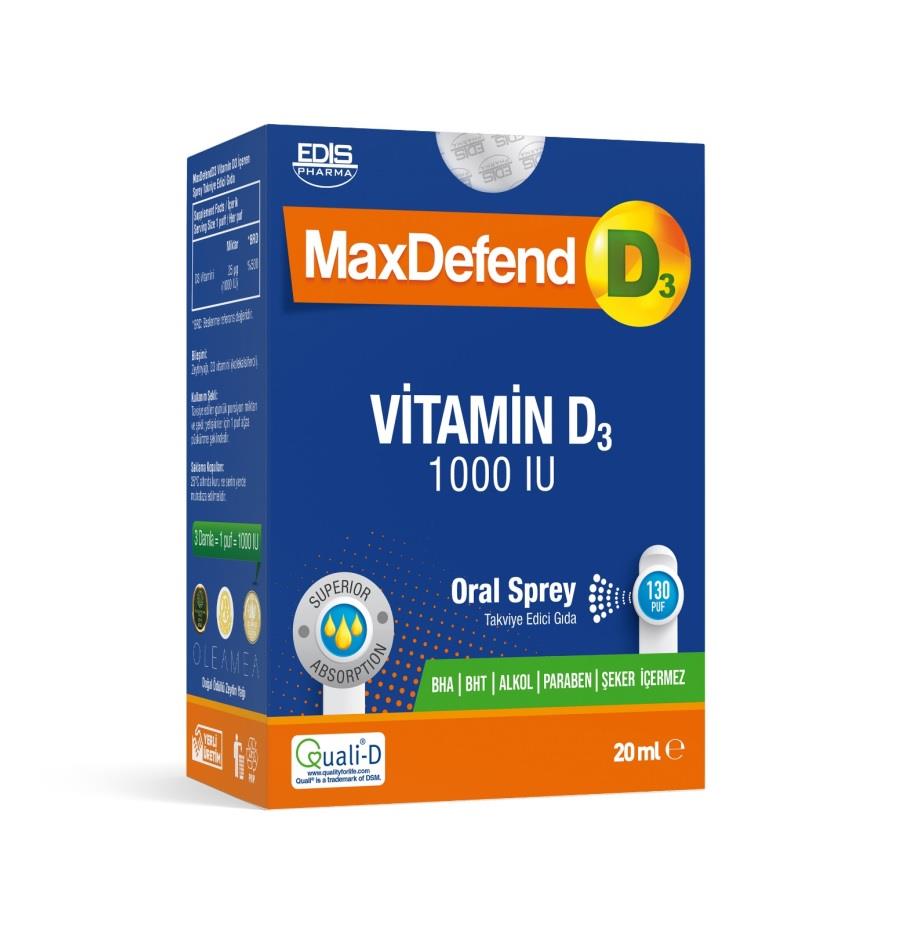 Maxdefend D3 1000 IU 20 ml Oral Sprey