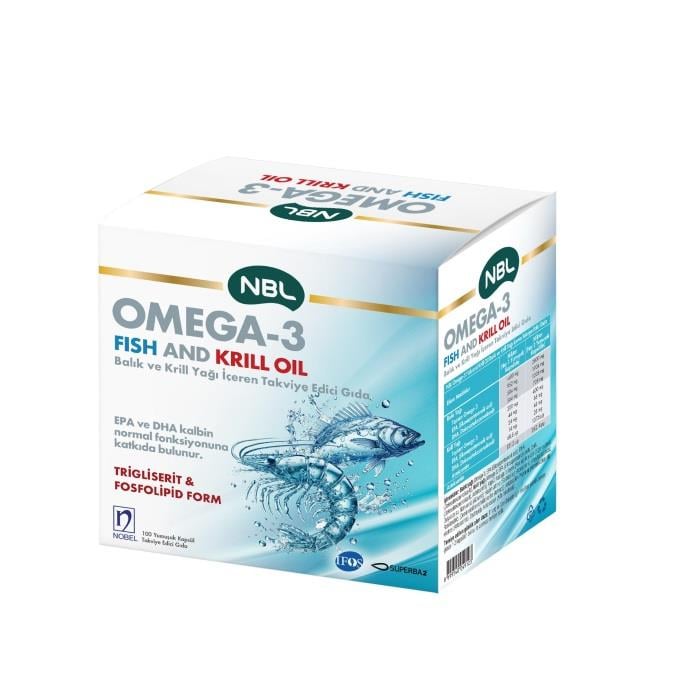 NBL Omega-3 Fish and Krill Oil 100 Kapsül