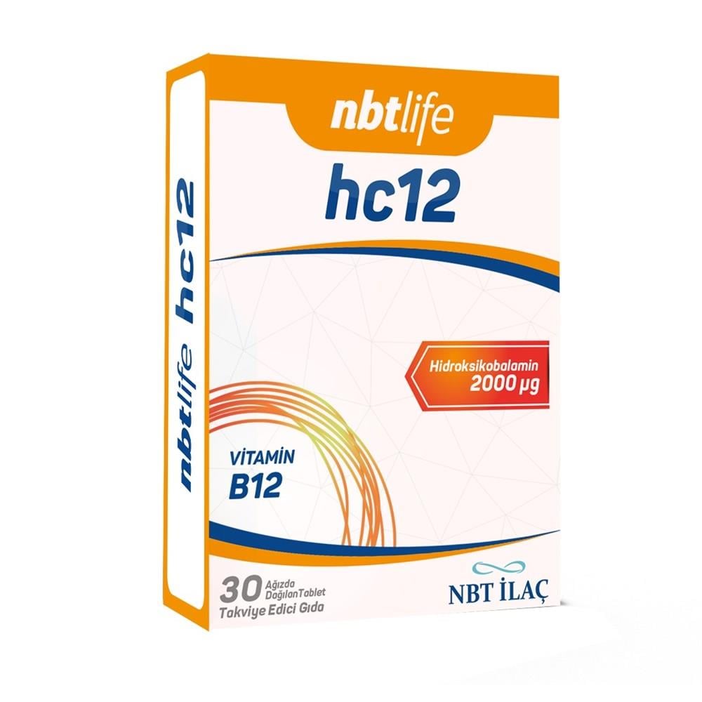 NBTLife HC12 Vitamin B12 30 Ağızda Dağılan Tablet