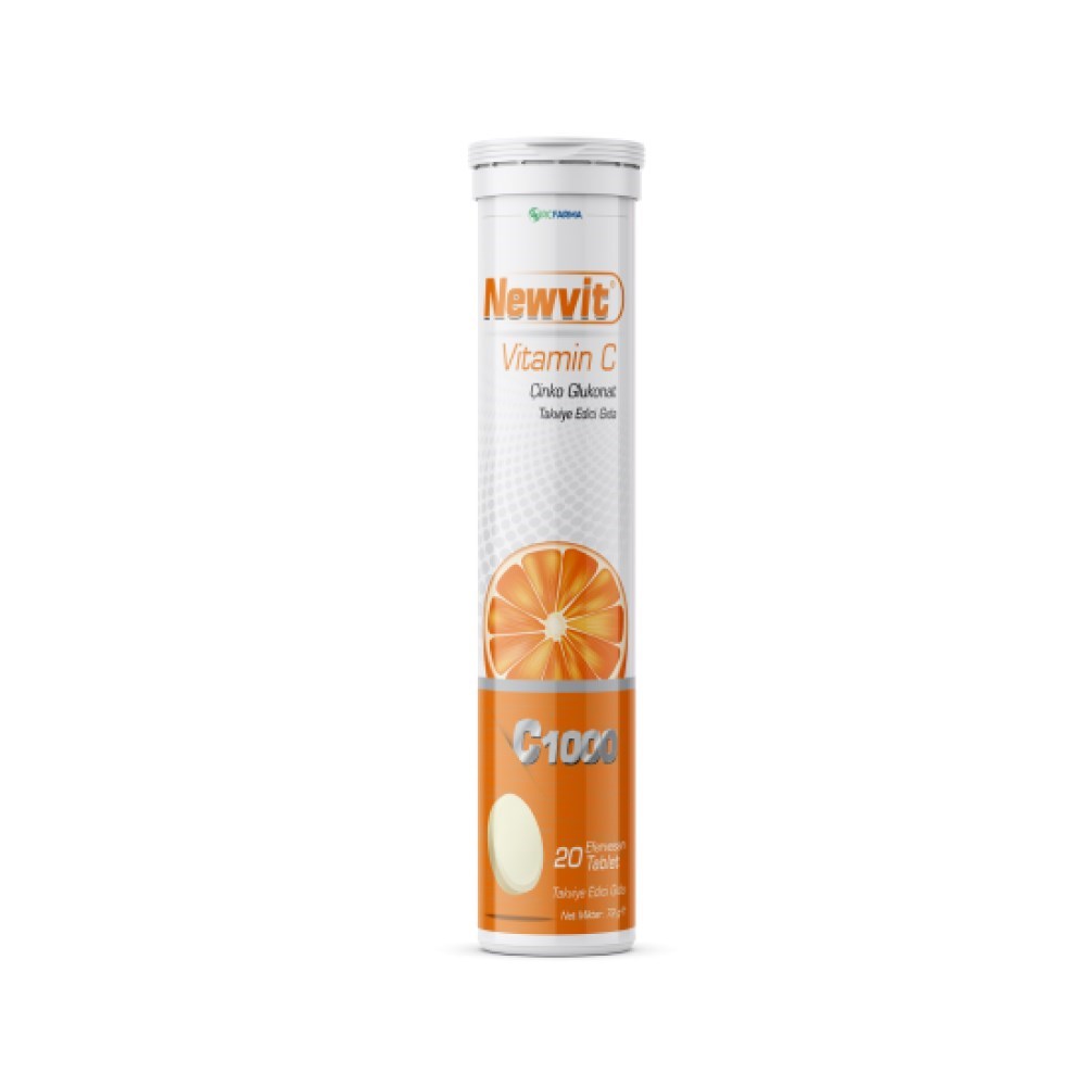Newvit Vitamin C 1000 mg + Çinko 20 Efervesan Tablet