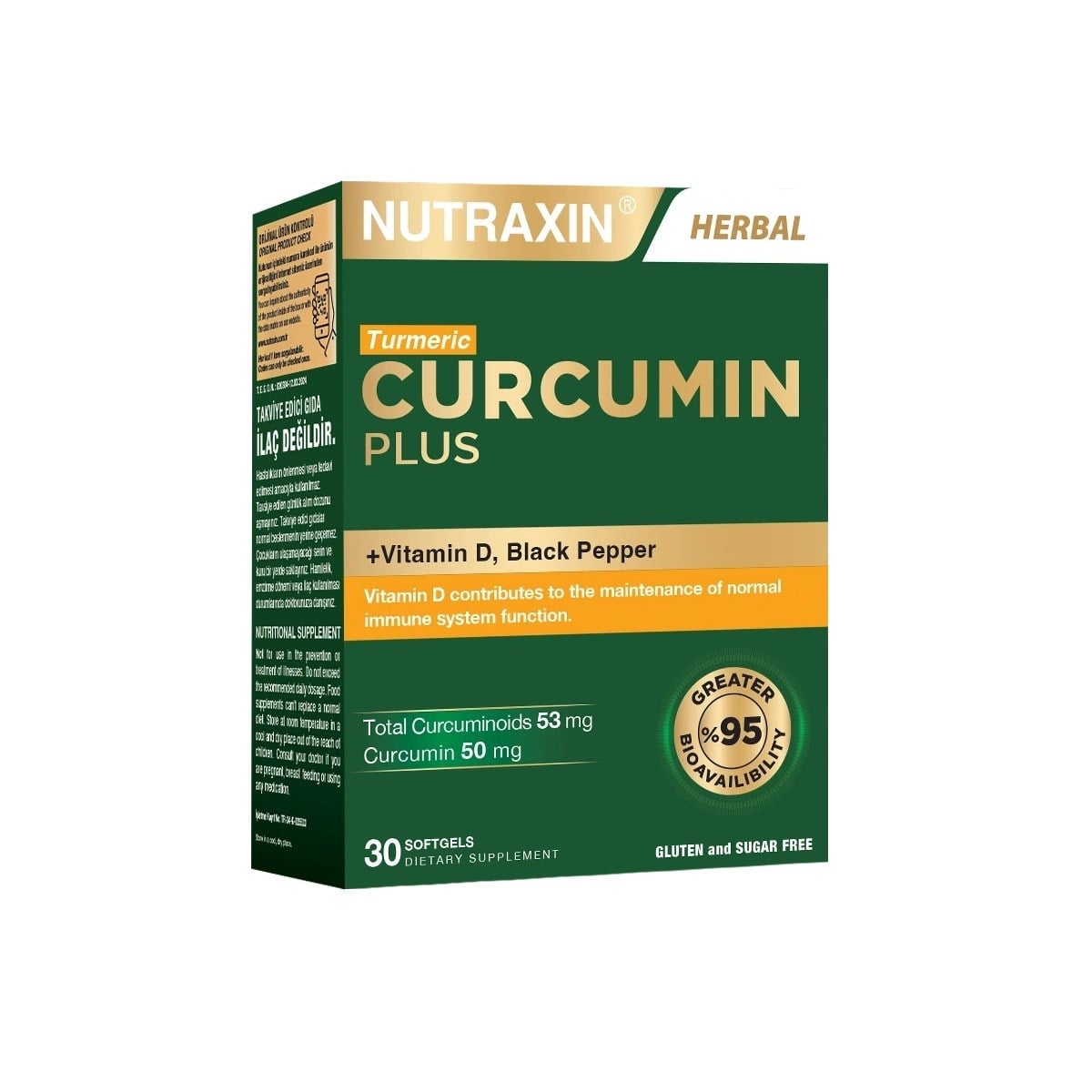 Nutraxin Curcumin Plus 30 Yumuşak Kapsül