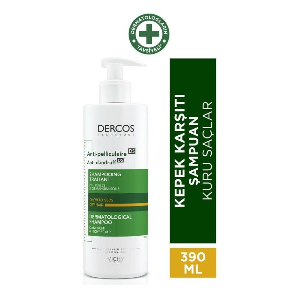 Vichy Dercos Kepek Karşıtı Şampuan 390 ml / Kuru Saçlar İçin