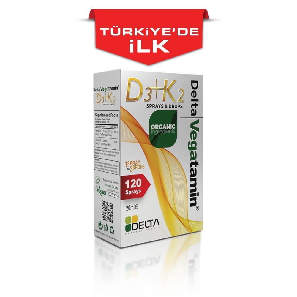 Delta Vegatamin D3 + K2 Sprey & Damla 20 ml