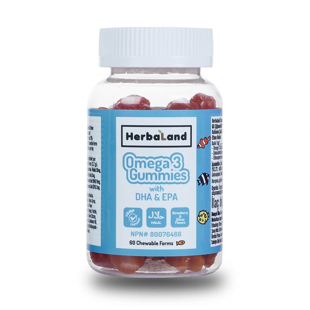 HerbaLand Gummies Omega-3  DHA & EPA 60 Çiğnenebilir Form