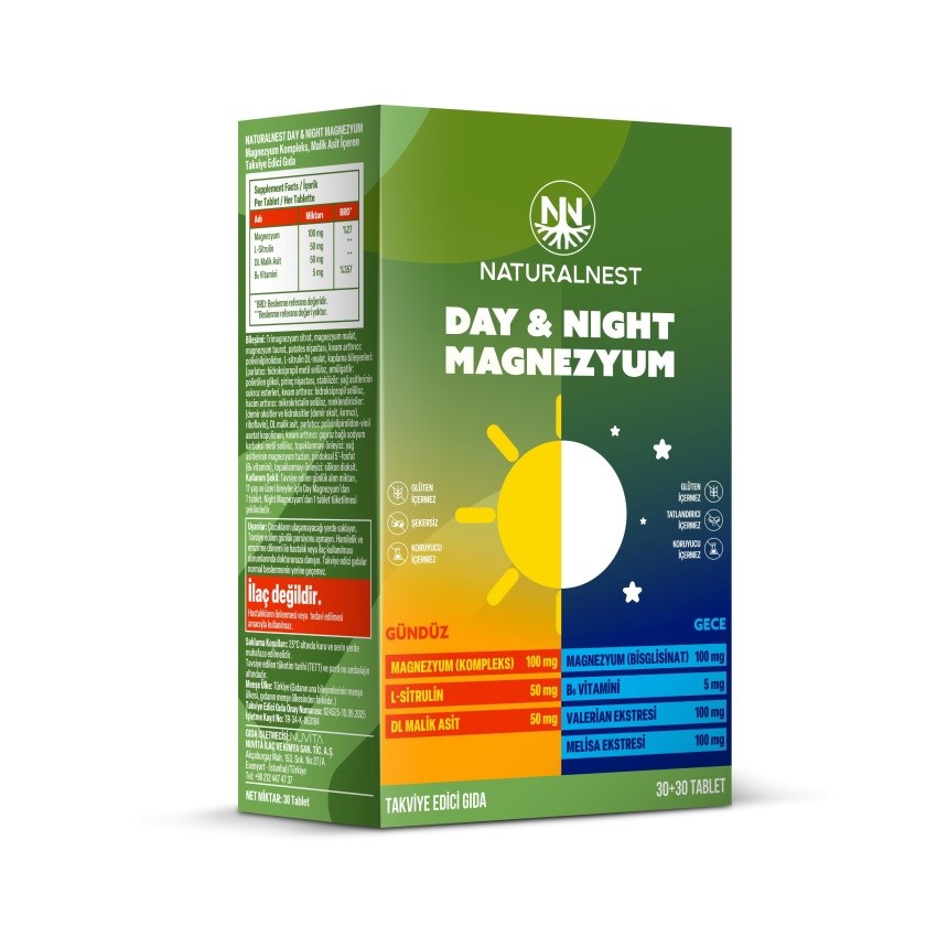 Naturalnest Day & Night Magnesium 60 Tablet