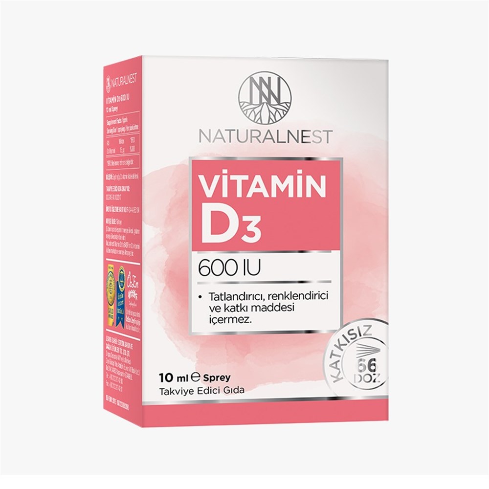 Naturalnest Vitamin D3 600 IU Sprey 10 ml