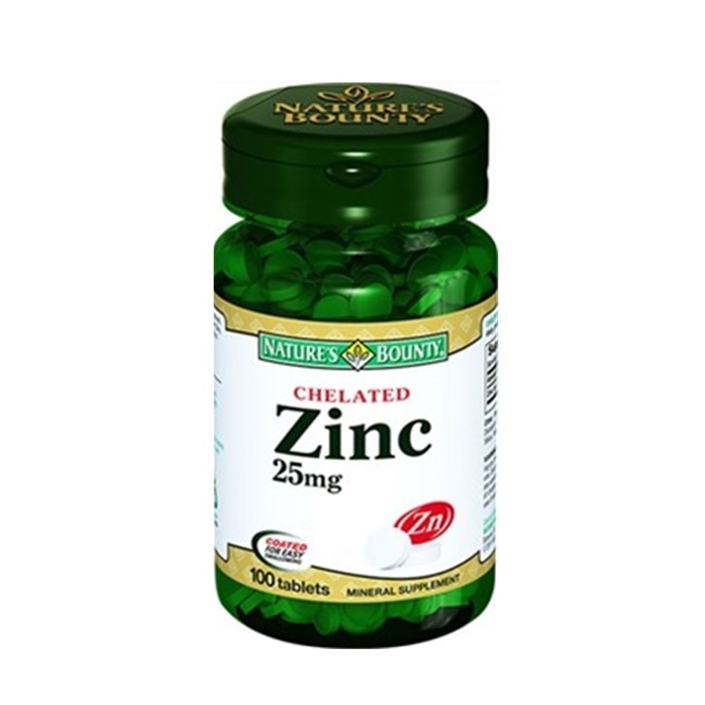Nature's Bounty Chelated Zinc 25 mg 100 Tablet