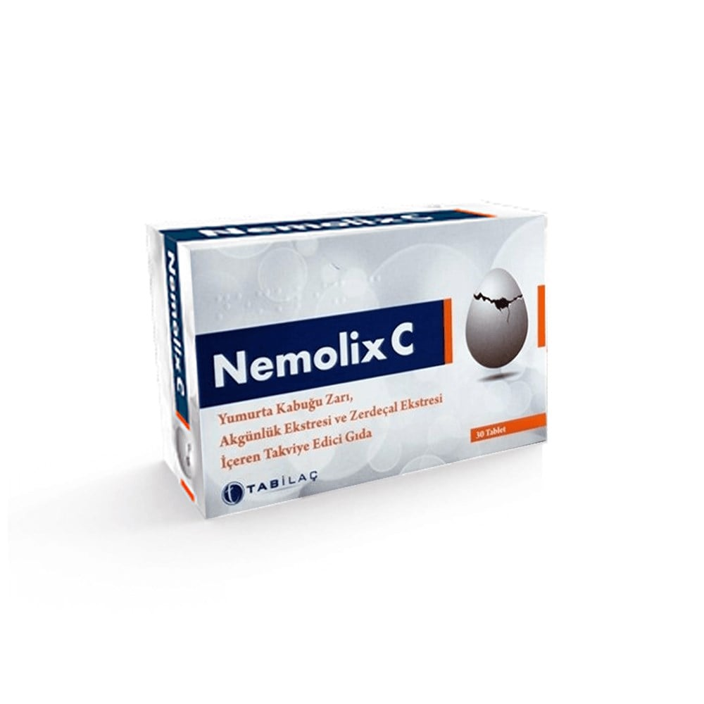 Nemolix C Yumurta Kabuğu Zarı 30 Tablet