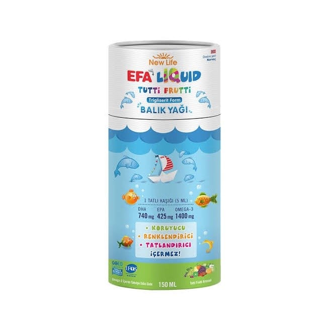 New Life Efa Liquid Tutti Frutti Aromalı Balık Yağı 150 ml