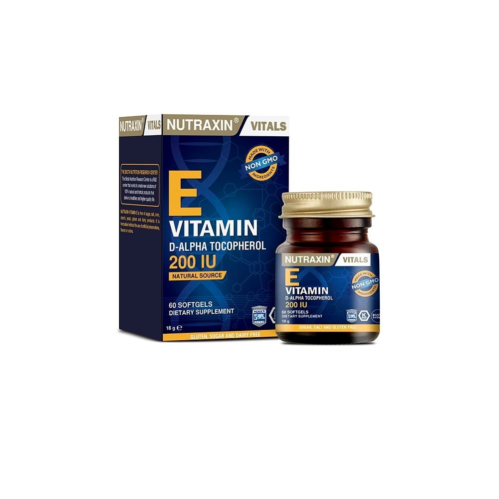 Nutraxin Vitamin E 200 IU 60 Kapsül