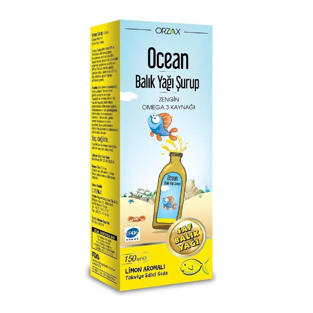 Ocean Balık Yağı Şurubu 150 ml Limon Aromalı