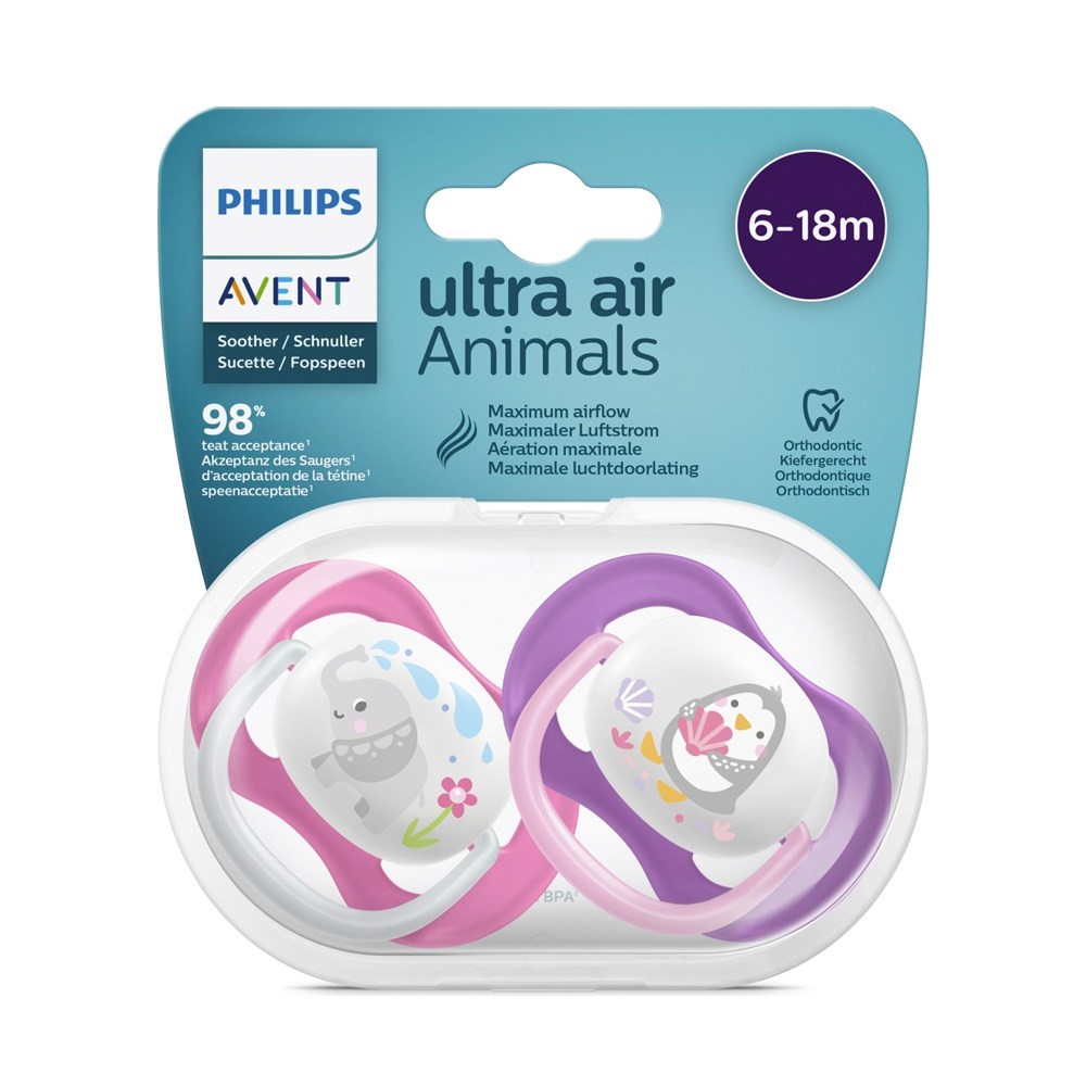Philips Avent Ultra Air Animals 6-18m Pembe Emzik 2'li