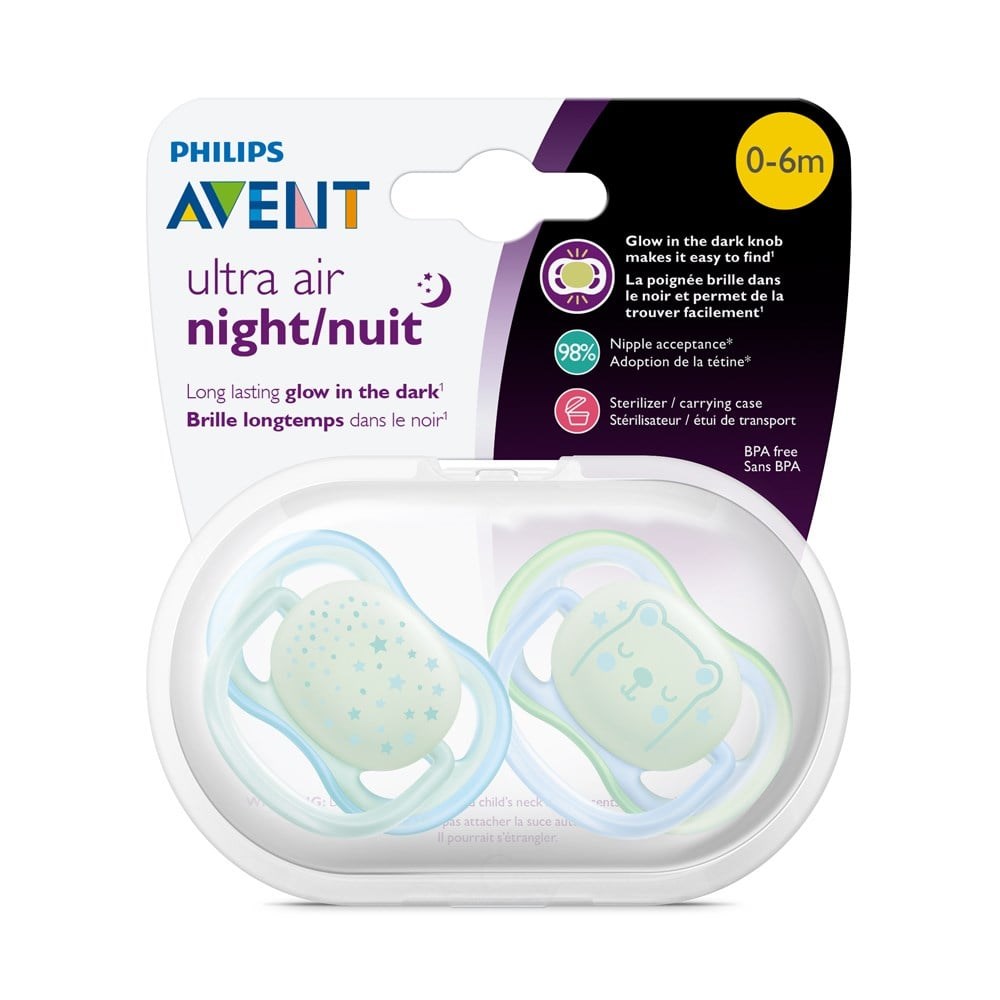Philips Avent Ultra Air Night 0-6m Mavi Emzik 2'li