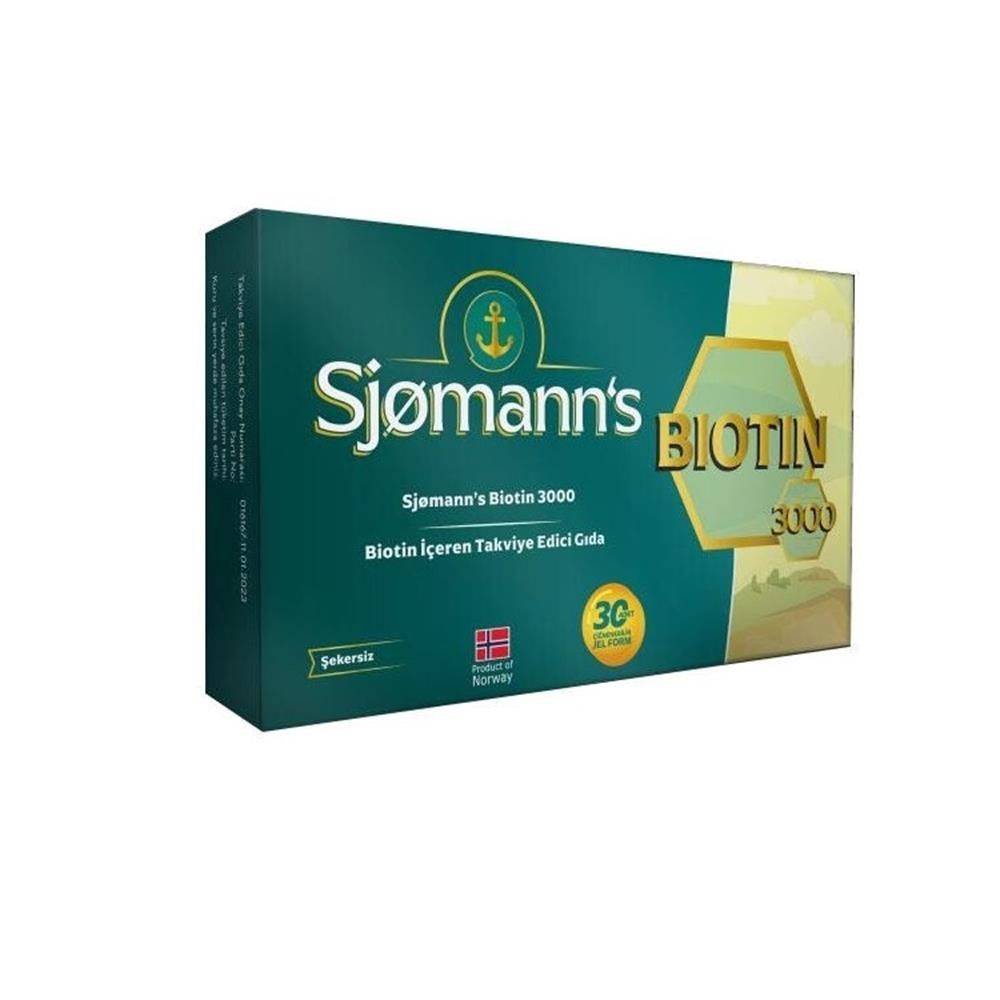 Sjomann's Biotin 3000 mcg 30 Çiğnenebilir Jel Form