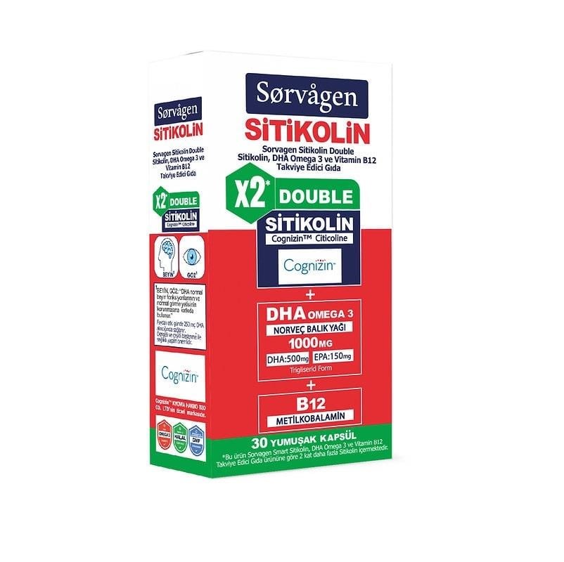 Sorvagen Smart Double Sitikolin 30 Kapsül