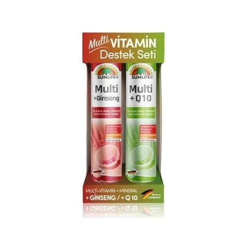 Sunlife Multivitamin Mineral + Ginseng + Q10 Destek Seti