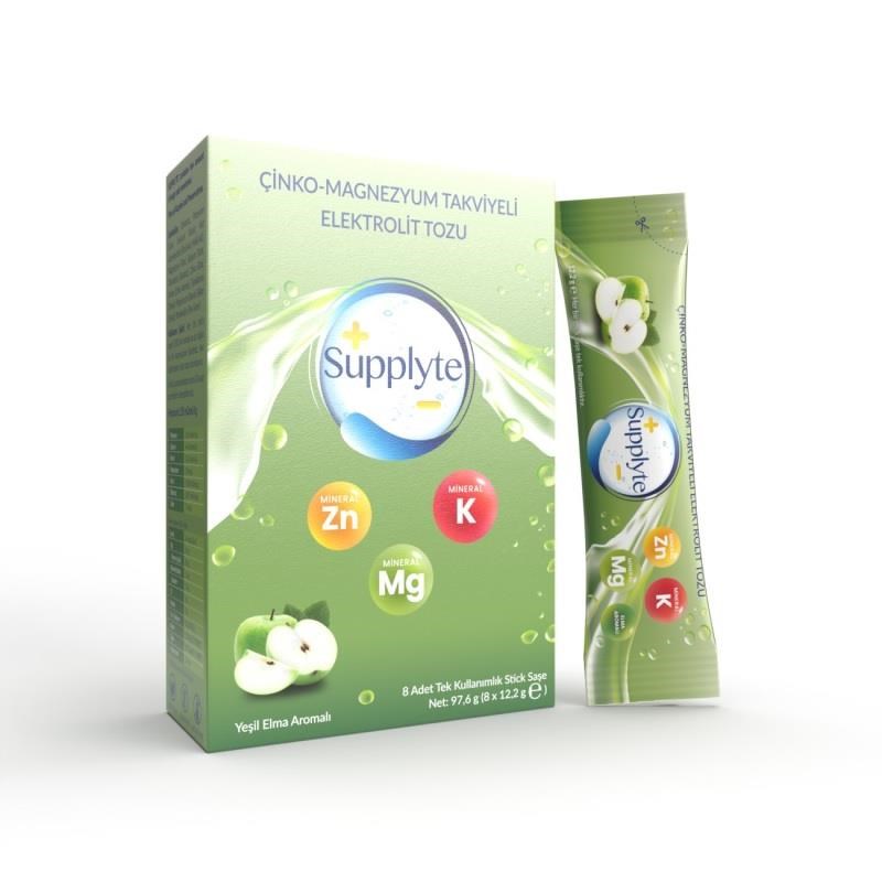 Supplyte Elektrolit Tozu 8 Stick Saşe Yeşil Elma
