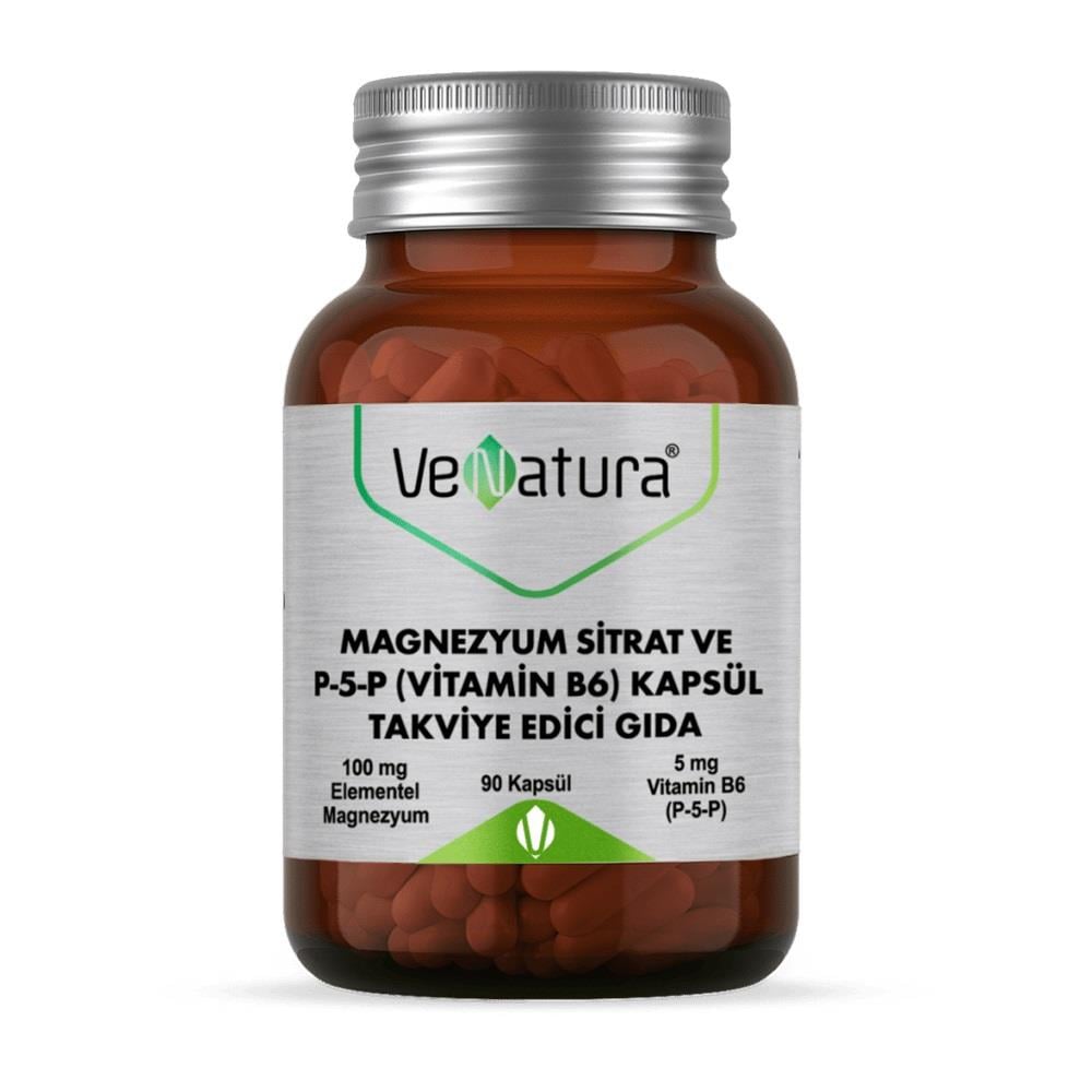 VeNatura Magnezyum Sitrat ve P-5-P (Vitamin B6) 90 Kapsül