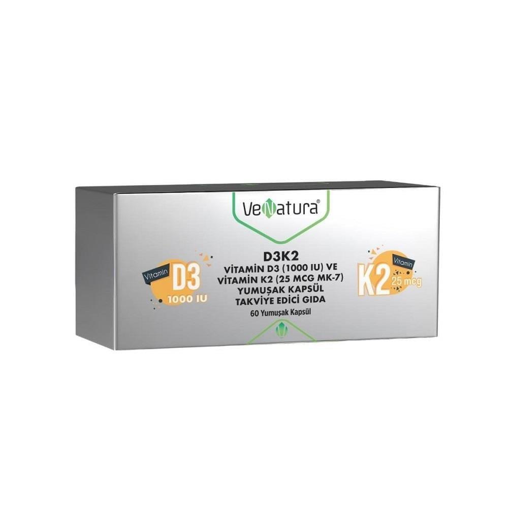 VeNatura Vitamin D3 ve Vitamin K2 60 Yumuşak Kapsül