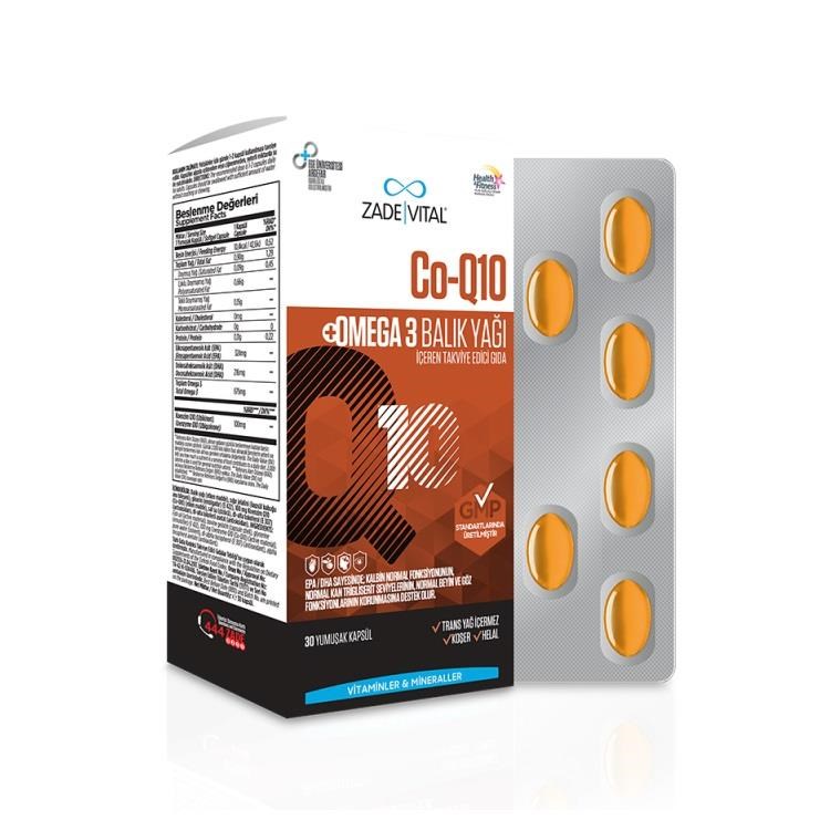 Zade Vital Co-Q10 & Omega 3 Balık Yağı 30 Kapsül