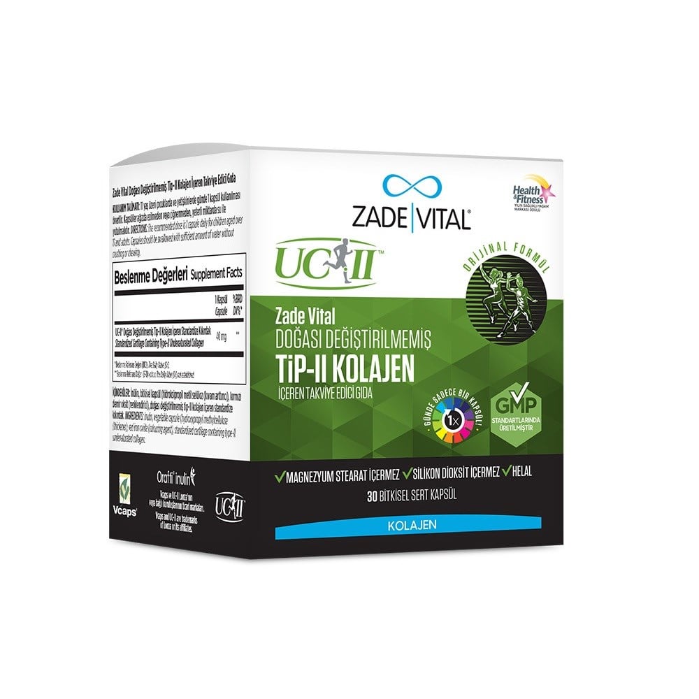 Zade Vital Tip II Collagen 30 Bitkisel Sert Kapsül