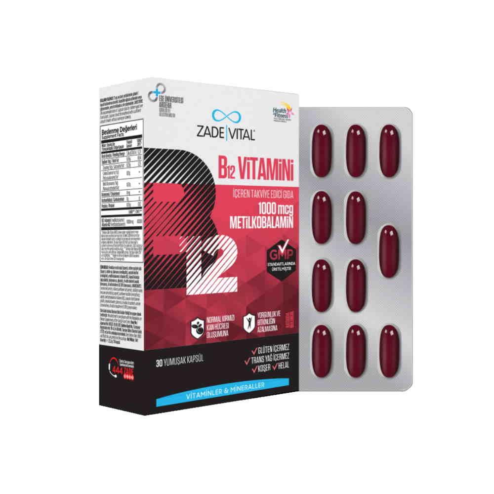 Zade Vital Vitamin B12 1000 mcg 30 Kapsül