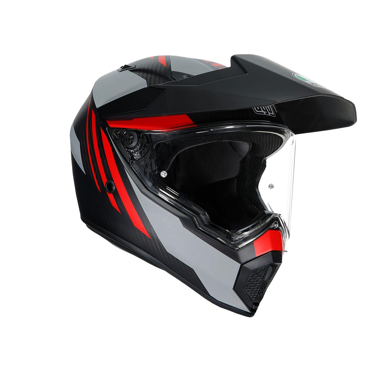 Agv Ax9 Multi Refractive Adv Corbon red Kapalı Kask