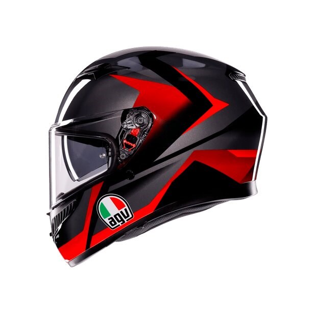 Agv K3 Mplk Striga Black Grey Red Kapalı Kask