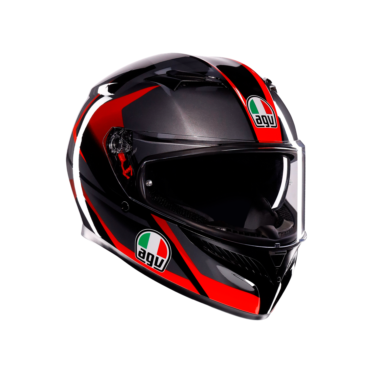Agv K3 Mplk Striga Black Grey Red Kapalı Kask